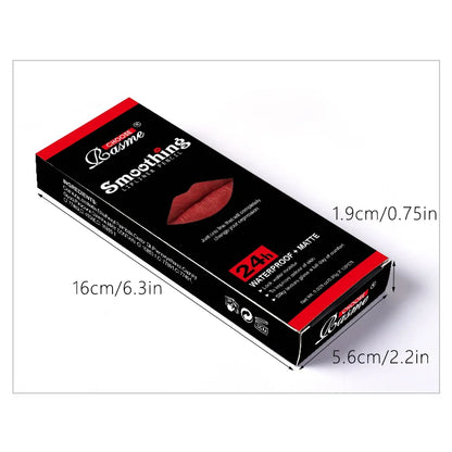 Set di 12 rossetti a lunga tenuta con matita labbra professionale e lucidalabbra opaco per regali di San Valentino da donna