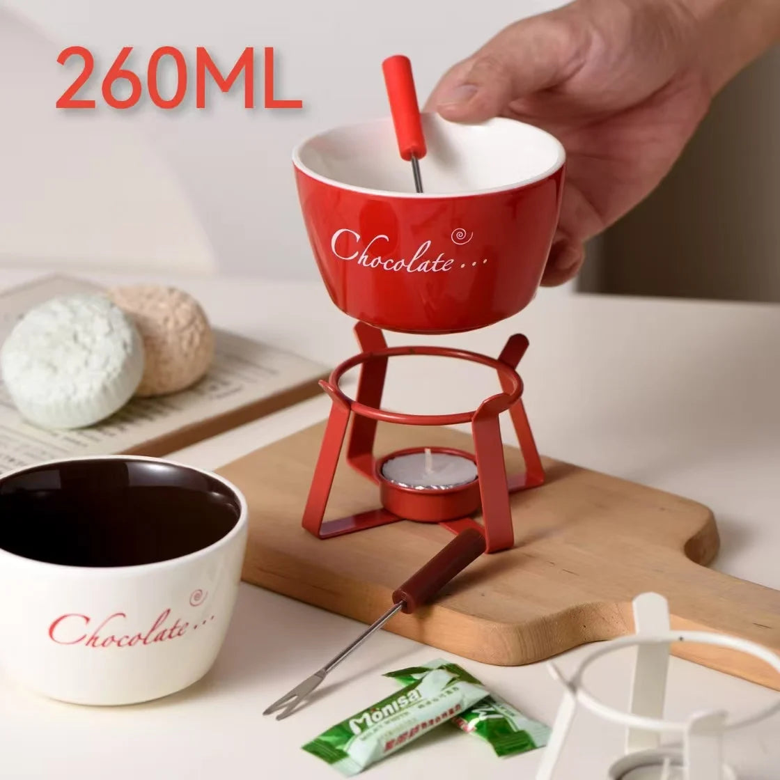 Ceramic Chocolate Fondue Mug and pot