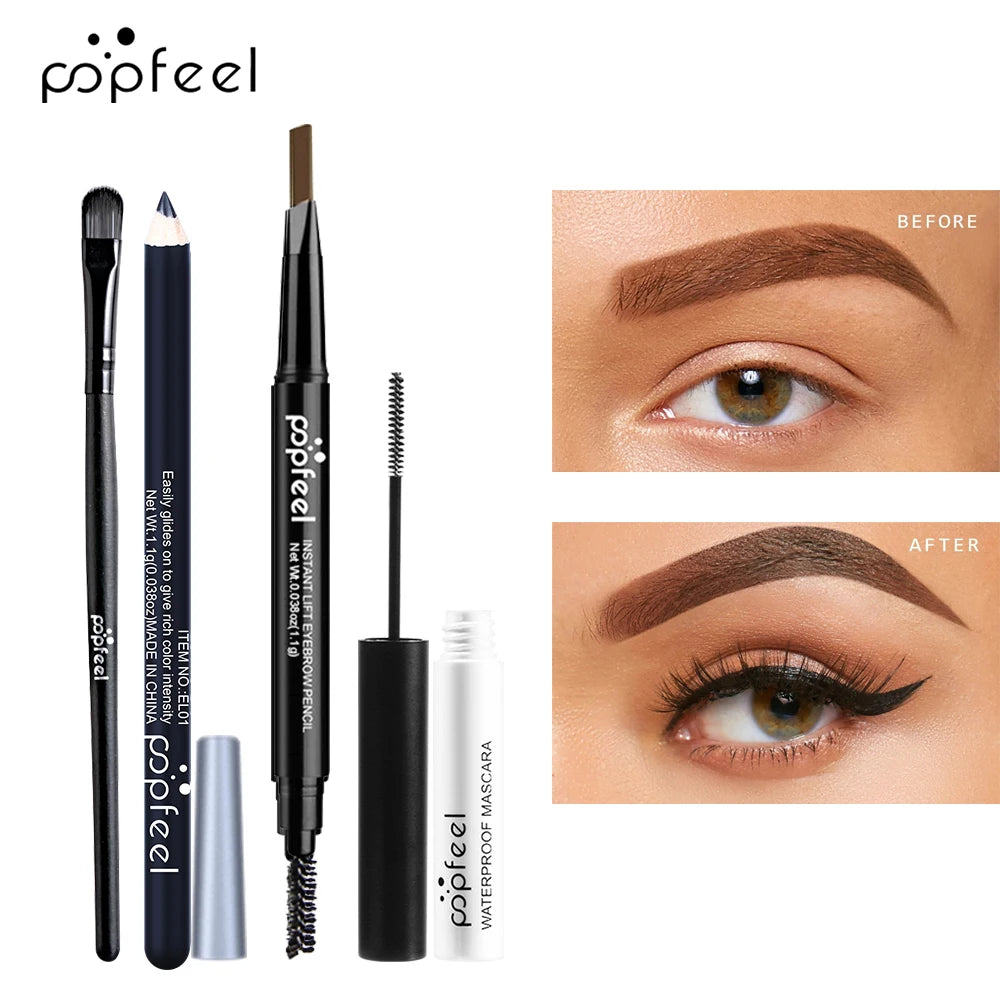 Kit trucco occhi POPFEEL: palette, eyeliner, mascara e matita per sopracciglia
