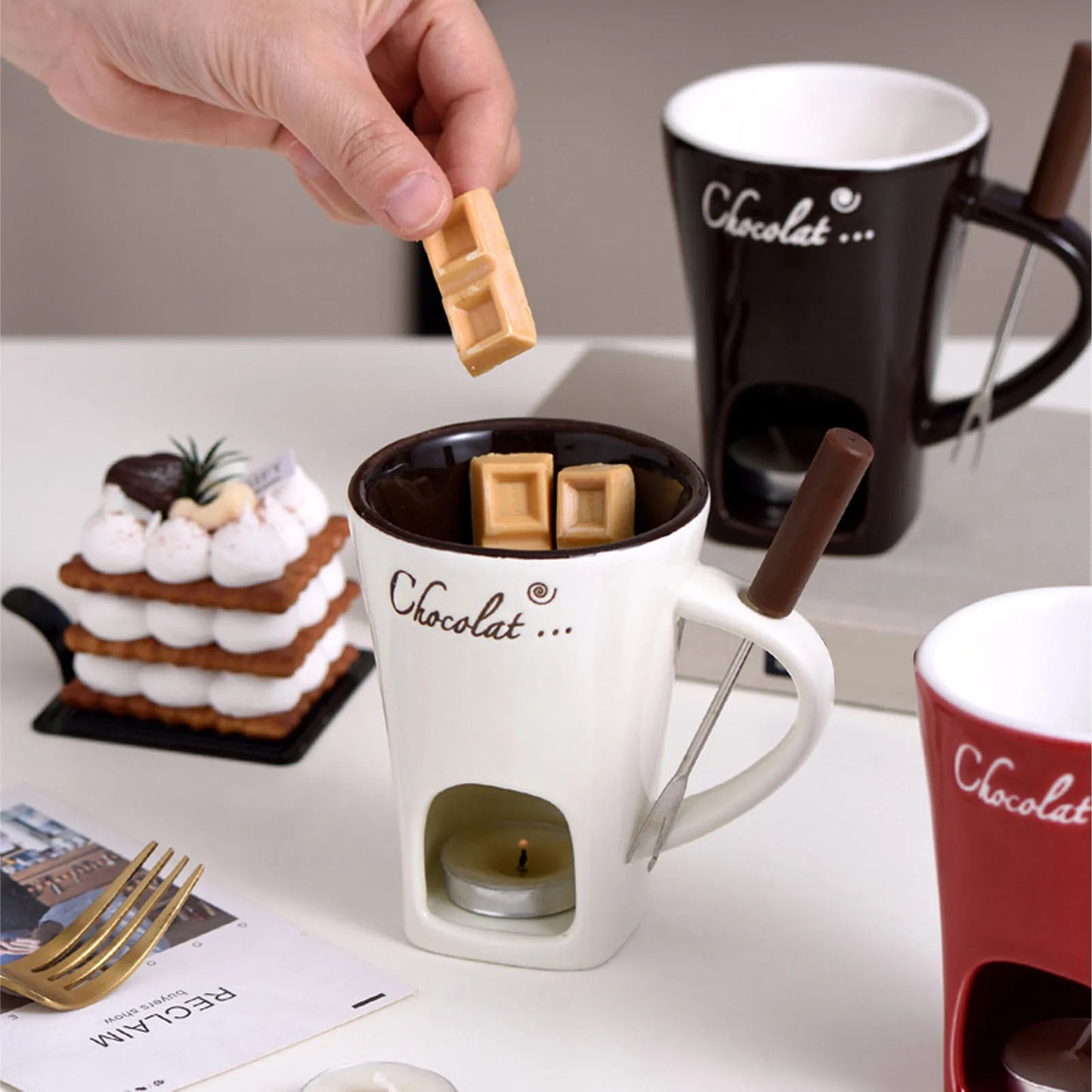 Ceramic Chocolate Fondue Mug