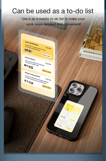 Custodia per telefono NFC E-Ink per iPhone: display fotografico personalizzabile, custodia protettiva in silicone.