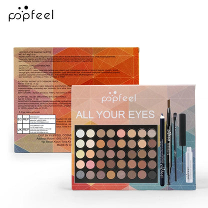 Kit trucco occhi POPFEEL: palette, eyeliner, mascara e matita per sopracciglia
