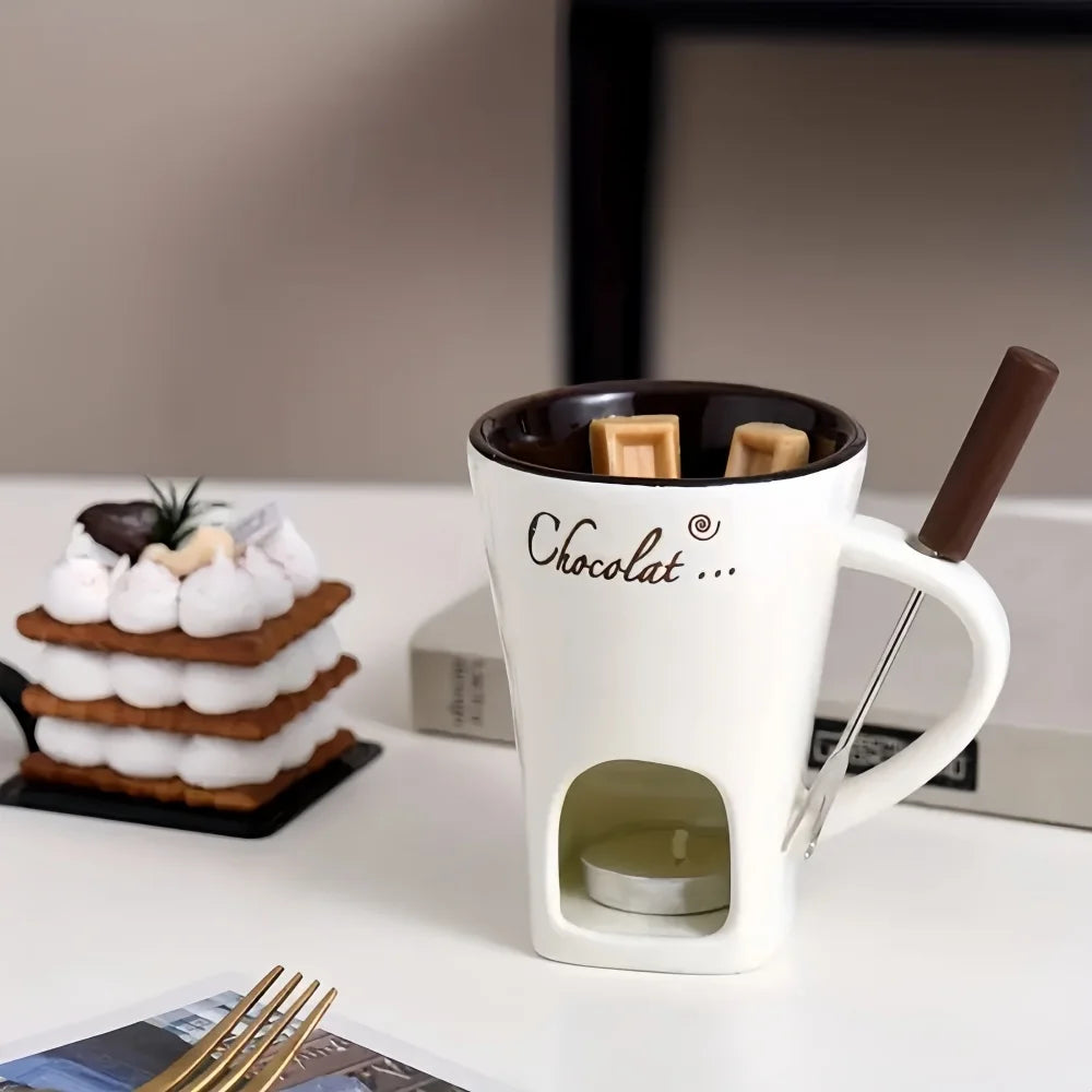Ceramic Chocolate Fondue Mug and pot