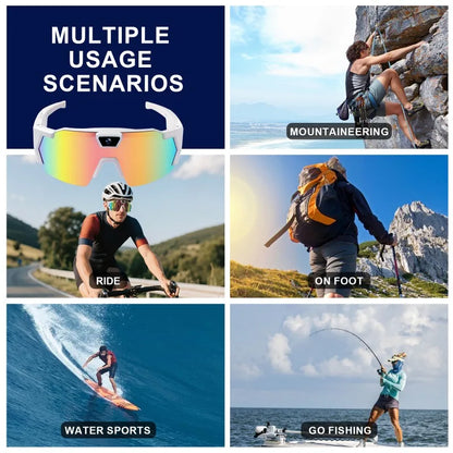Occhiali da sole con videocamera HD: occhiali sportivi intelligenti per attività all'aperto, ciclismo, guida e registrazione di azioni