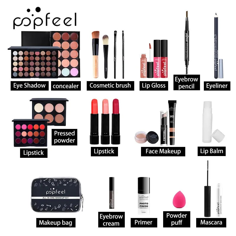 Kit trucco tutto in uno POPFEEL — Set completo per occhi e sopracciglia