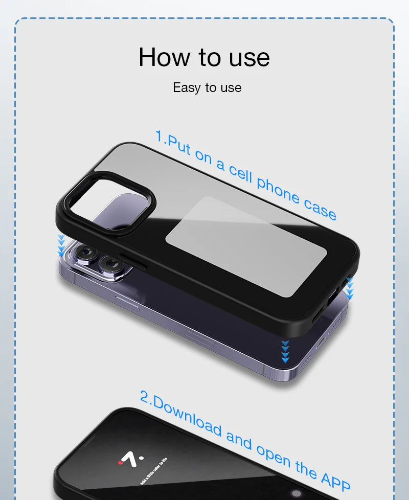 Custodia per telefono NFC E-Ink per iPhone: display fotografico personalizzabile, custodia protettiva in silicone.