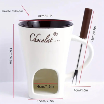 Ceramic Chocolate Fondue Mug and pot