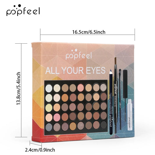 Kit trucco occhi POPFEEL: palette, eyeliner, mascara e matita per sopracciglia