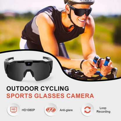 Occhiali da sole con videocamera HD: occhiali sportivi intelligenti per attività all'aperto, ciclismo, guida e registrazione di azioni