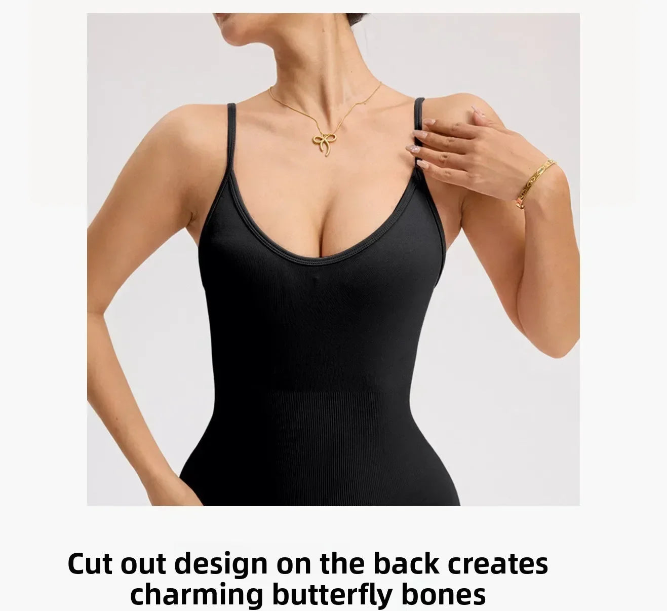 Tuta da yoga con incrocio sulla schiena da donna — Pantaloncini sportivi solidi