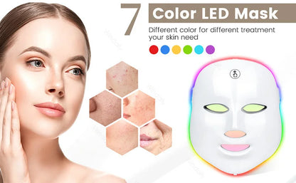 Maschera di bellezza a LED a 7 colori – Strumento ricaricabile per la cura della pelle
