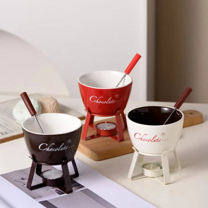 Ceramic Chocolate Fondue Mug and pot