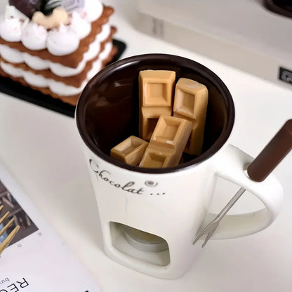 Ceramic Chocolate Fondue Mug and pot