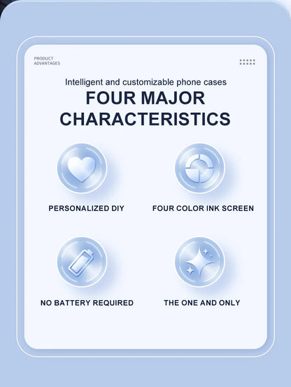 Custodia NFC per iPhone con display E-Ink (senza batteria, 4 colori, compatibile con iPhone 13–16 Pro Max)