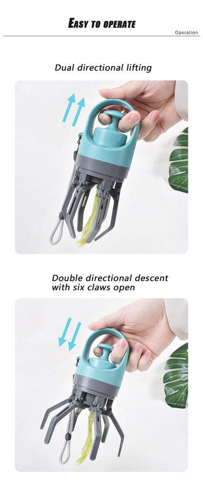 Paletta portatile per escrementi di cane – Raccoglitore di rifiuti senza contatto con distributore di sacchetti integrato